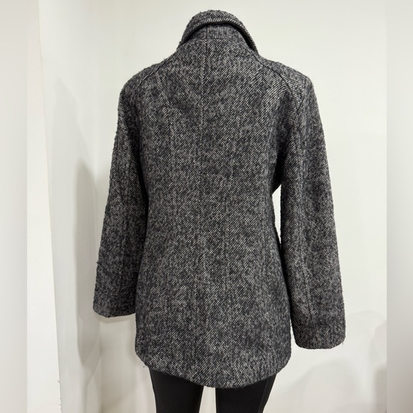 London Fog Black/Gray/White Double-Breasted Pea Coat Size Large - Picture 5 of 7